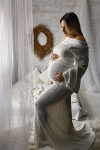 Komplet Rosa Szałwia, top golf, top hiszpanka i spódnica, rozmiar Uniwersalny