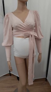 Top wiązany, Różowy, rozmiar Uniwersalny